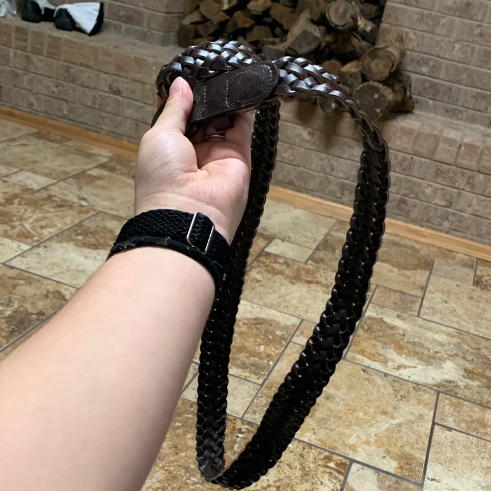 Braided Brown Leather Belt